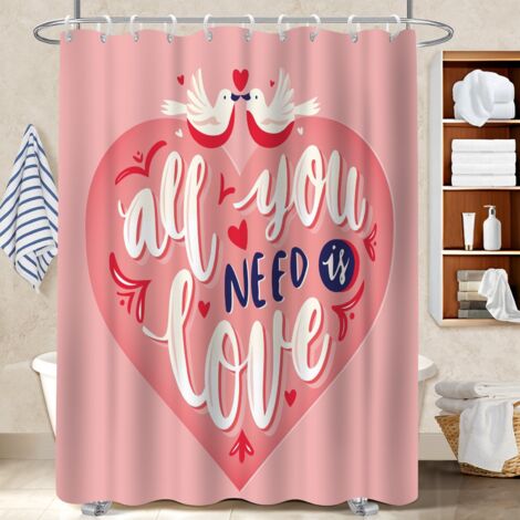 Ensemble rideau de douche polyester avec anneaux 180x180 poids lesté voile de douche pour un éveil en douceur le matin (1/5)