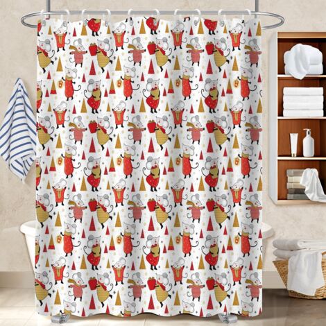 Rideau de douche imperméable en polyester 180x180 souple et fluide séparation douche pour ambiance spa à domicile (1/5)