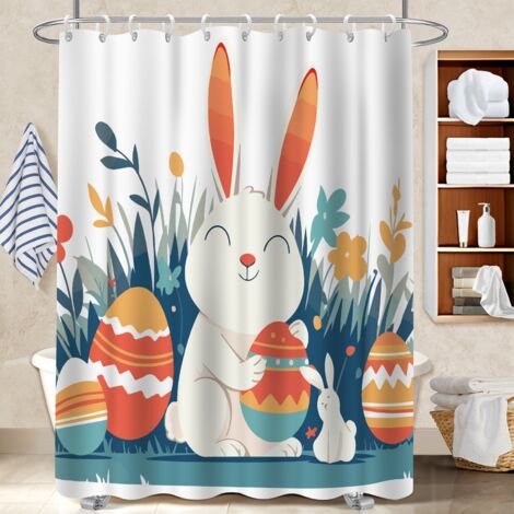 Rideau douche polyester 180x180 robuste housse de baignoire pour mur irrégulier (1/5)
