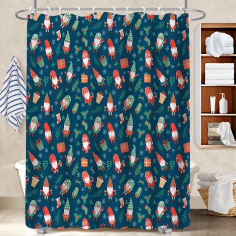 Ensemble rideau de douche polyester avec anneaux 180x180 souple protection douche pour un relooking rapide de sa salle de bain (1/5)