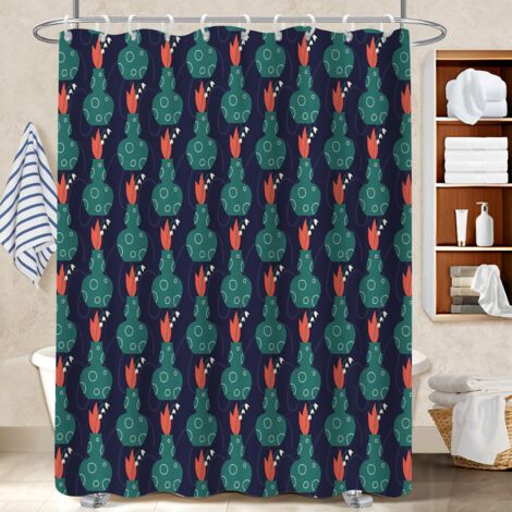 Voile de douche fluide en polyester 180x180 avec anneaux protection douche pour idéal location saisonnière (1/5)