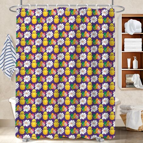 Kit rideau de douche en polyester 180x180 poids lesté bâche polyester douche pour personne à mobilité réduite (1/5)