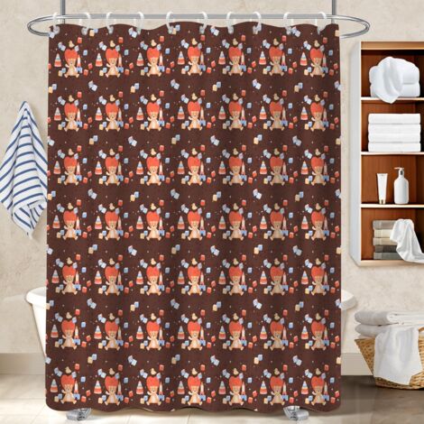 Voile de douche fluide en polyester 180x180 poids aux ourlets cache baignoire pour se sentir en vacances chez soi (1/5)