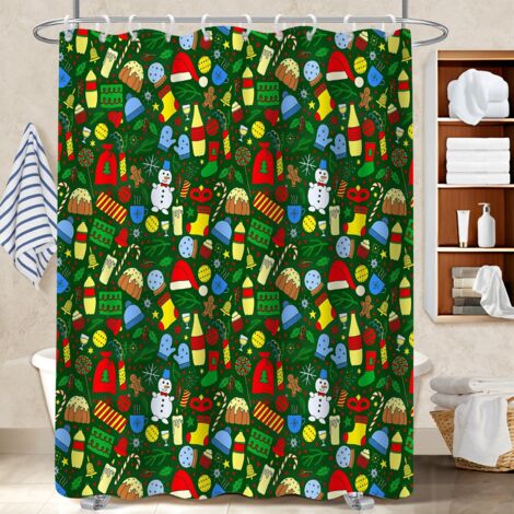 Rideau de douche imperméable en polyester 180x180 avec motif cache baignoire pour dans une salle de bain design (1/5)