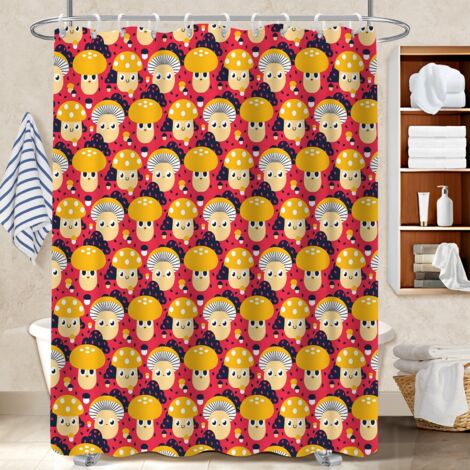 Rideau de douche imperméable en polyester 180x180 poids lesté rideau séchage rapide pour décoration salle de bain (1/5)