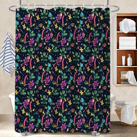 Rideau de bain en polyester 180x180 stylé rideau étanche pour un relooking rapide de sa salle de bain (1/5)
