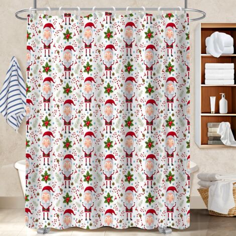 Voile de douche polyester 180x180 poids aux ourlets bâche de douche pour une déco unique (1/5)