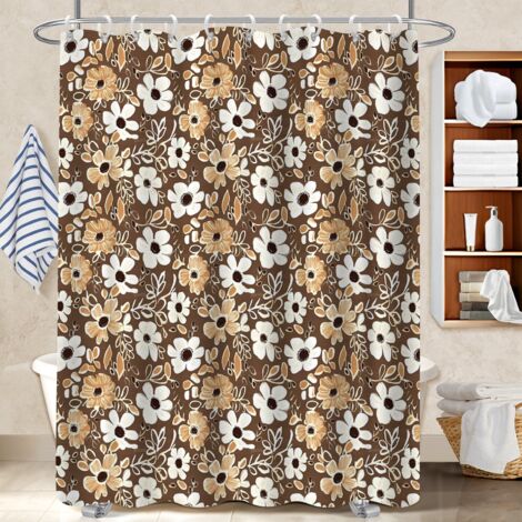 Kit rideau de douche en polyester 180x180 esthétique bâche de douche pour ambiance spa à domicile (1/5)