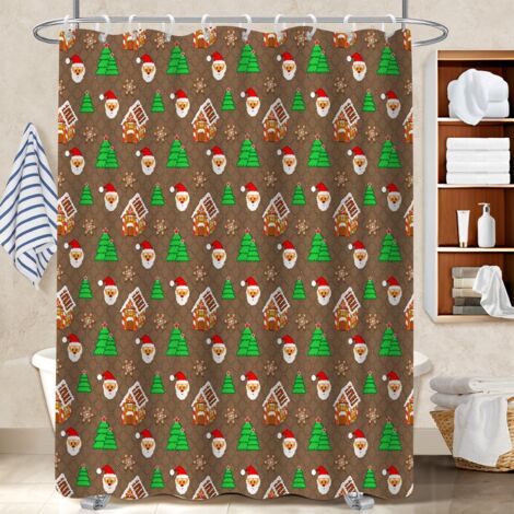 Rideau de bain imprimé polyester 180x180 tissu respirant rideau séchage rapide pour un relooking rapide de sa salle de bain (1/5)