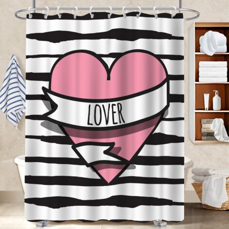 Voile de douche polyester 180x180 Étanche housse de baignoire pour délimiter l’espace dans une salle de bain ouverte (1/5)