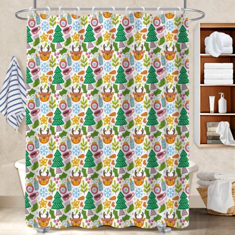 Rideau polyester pour douche 180x180 Étanche rideau séchage rapide pour logement étudiant (1/5)
