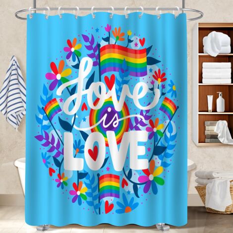 Rideau de douche tissu polyester 180x180 avec motif housse de baignoire pour famille nombreuse (1/5)