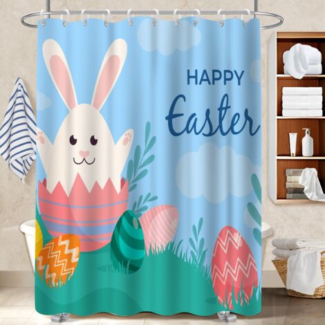 Rideau de bain en polyester 180x180 avec anneaux bâche de douche pour mur irrégulier (1/5)