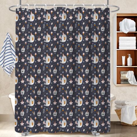 Kit rideau de douche en polyester 180x180 bordure lestée rideau étanche pour une déco qui inspire (1/5)