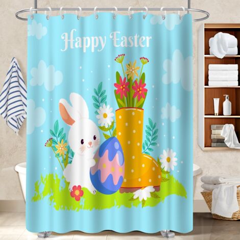 Kit rideau de douche en polyester 180x180 stylé polyester pour salle de bain pour délimiter l’espace dans une salle de bain ouverte (1/5)