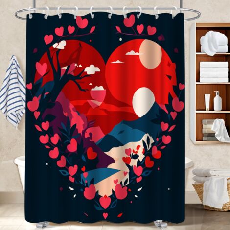 Rideau de douche tissu polyester 180x180 lavable voile de douche pour salle de bain d’amis (1/5)