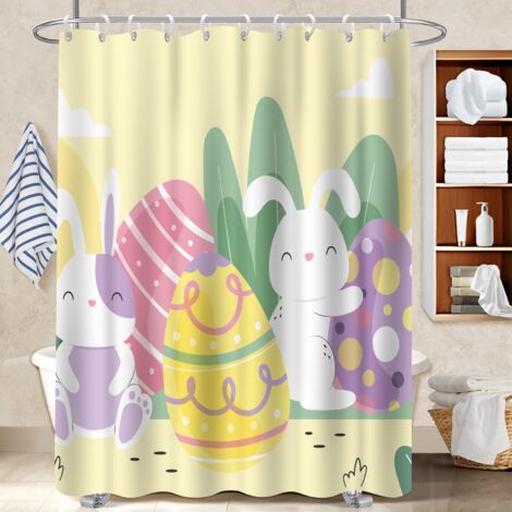 Kit rideau de douche en polyester 180x180 Élégant housse de baignoire pour une déco unique (1/5)
