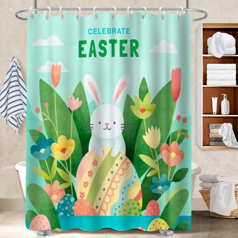 Rideau de douche en polyester 180x180 décoratif rideau étanche pour une touche de gaieté et de couleur (1/5)