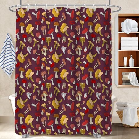 Rideau de douche tissu polyester 180x180 À œillets renforcés rideau séchage rapide pour jeune couple emménageant (1/5)