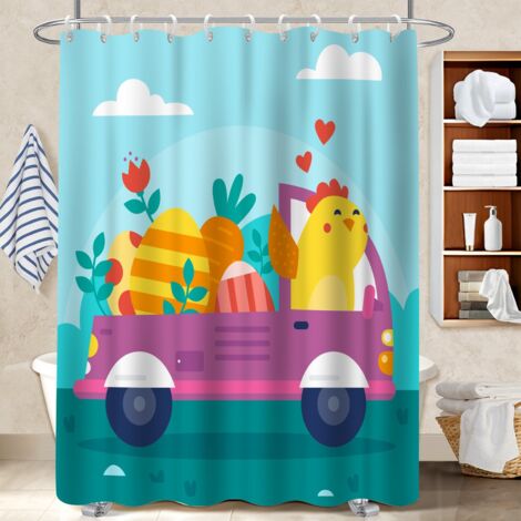 Rideau de douche imperméable en polyester 180x180 cocooning séparation douche pour mobi (1/5)