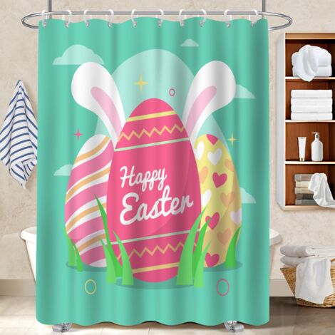 Voile de douche polyester 180x180 souple et fluide voile de douche pour optimiser un petit espace (1/5)