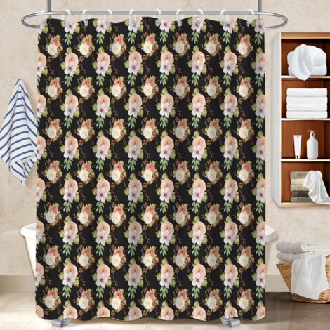 Rideau de douche imperméable en polyester 180x180 infroissable rideau séchage rapide pour un intérieur cosy et chaleureux (1/5)