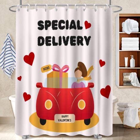 Rideau de bain imprimé polyester 180x180 imperméable rideau étanche pour salle de bain avec douche à l’italienne (1/5)