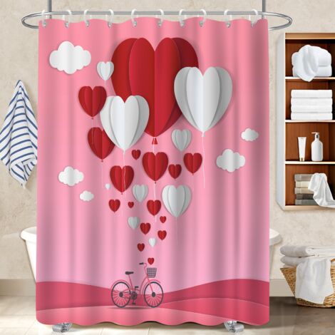 Kit rideau de douche en polyester 180x180 décoratif voile de douche pour cabine de douche (1/5)