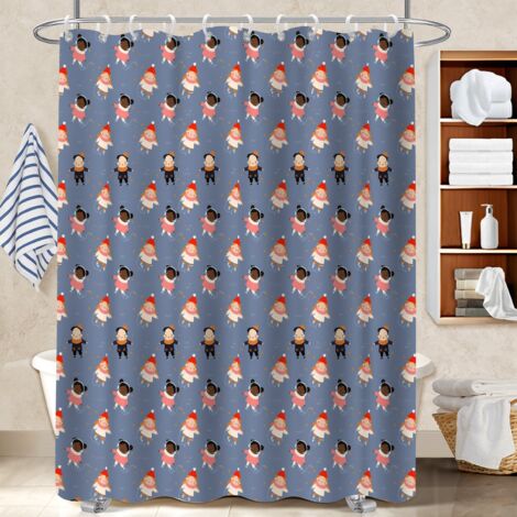 Rideau douche imperméable polyester 180x180 résistant cache baignoire pour mobi (1/5)