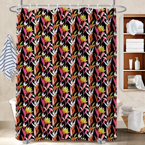 Rideau de douche imperméable en polyester 180x180 avec anneaux bâche de douche pour un coin douche ressourçant (1/5)