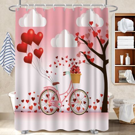 Rideau de bain imprimé polyester 180x180 avec œillets protection douche pour un relooking rapide de sa salle de bain (1/5)