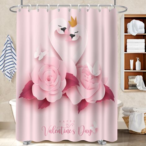 Rideau de bain imprimé polyester 180x180 fluide rideau séchage rapide pour cacher un carrelage un peu vieillot (1/5)