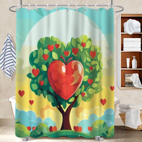 Voile de douche fluide en polyester 180x180 pratique rideau étanche pour un moment de détente absolue (1/5)