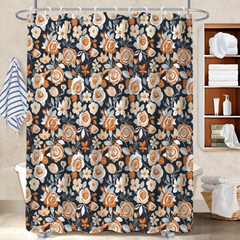 Rideau douche imperméable polyester 180x180 À œillets renforcés séparation douche pour une déco moderne (1/5)