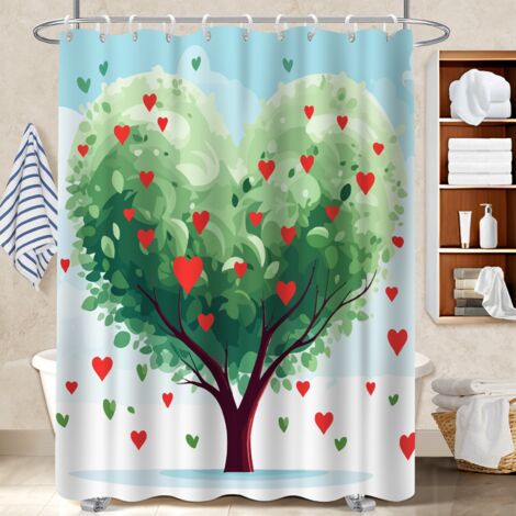 Rideau polyester pour douche 180x180 À œillets renforcés polyester pour salle de bain pour salle de bain avec baignoire (1/5)