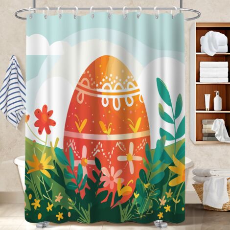 Rideau de douche imperméable en polyester 180x180 Étanche séparation douche pour ambiance spa à domicile (1/5)