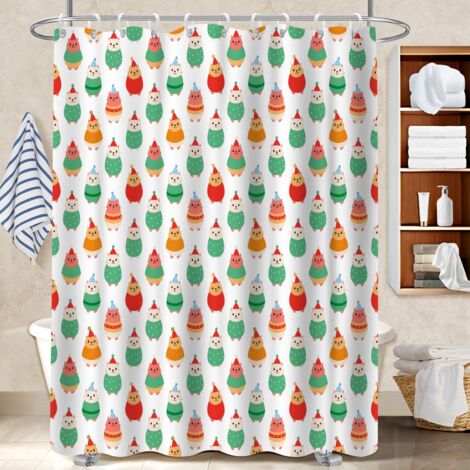 Voile de douche polyester 180x180 poids aux ourlets rideau étanche pour une déco moderne (1/5)