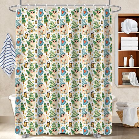 Rideau de bain imprimé polyester 180x180 décoratif protection douche pour salon de coiffure (1/5)