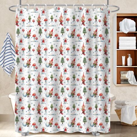 Kit rideau de douche en polyester 180x180 imprimé housse de baignoire pour maison de vacances au bord de la mer (1/5)