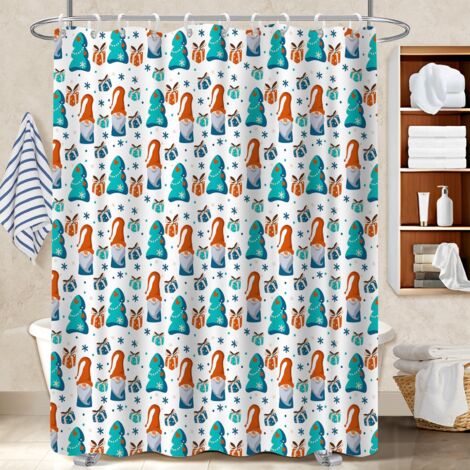 Rideau de bain imprimé polyester 180x180 léger séparation douche pour personne à mobilité réduite (1/5)