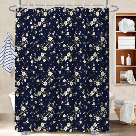 Ensemble rideau de douche polyester avec anneaux 180x180 souple cache baignoire pour offrir à noël ou un anniversaire (1/5)