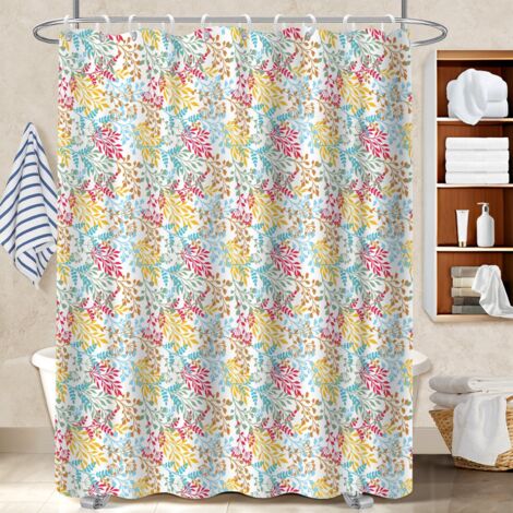 Ensemble rideau de douche polyester avec anneaux 180x180 souple bâche polyester douche pour préparer la maison avant l’arrivée d’invités (1/5)