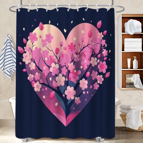 Voile de douche polyester 180x180 aéré housse de baignoire pour un printemps fleuri dans la salle de bain (1/5)