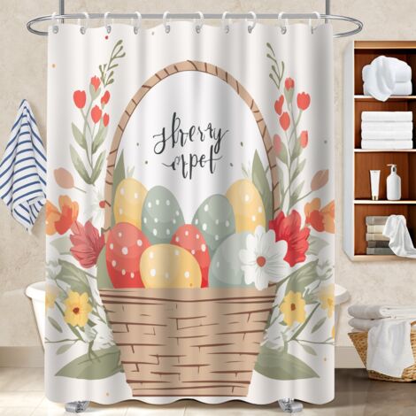 Rideau de douche tissu polyester 180x180 résistant housse de baignoire pour salle de bain moderne (1/5)