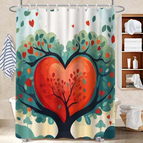 Rideau de douche tissu polyester 180x180 cocooning rideau étanche pour un moment de détente absolue (1/5)