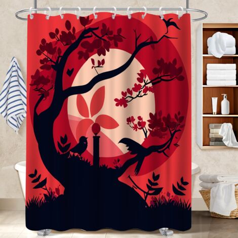 Kit rideau de douche en polyester 180x180 naturel polyester pour salle de bain pour une petite salle de bain (1/5)