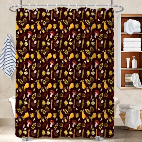 Rideau de douche imperméable en polyester 180x180 poids aux ourlets polyester pour salle de bain pour hôtel / airbnb (1/5)