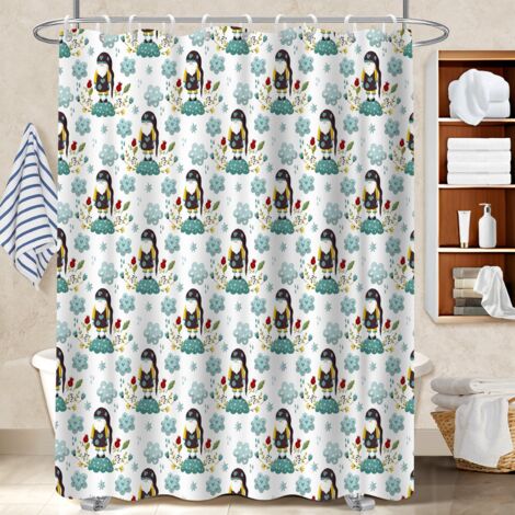 Rideau douche imperméable polyester 180x180 imperméable séparation douche pour un printemps fleuri dans la salle de bain (1/5)