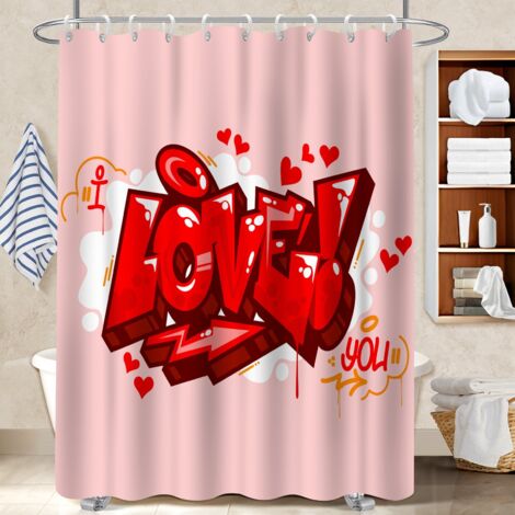 Kit rideau de douche en polyester 180x180 tissu respirant housse de baignoire pour personne allergique (1/5)