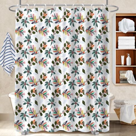 Voile de douche fluide en polyester 180x180 décoratif rideau séchage rapide pour cacher un carrelage un peu vieillot (1/5)